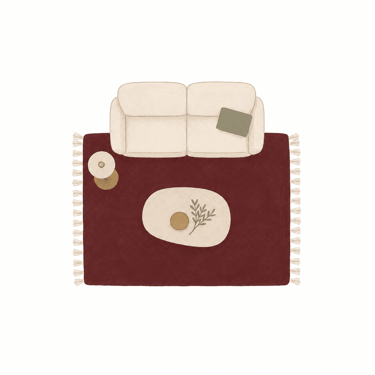 Medium rug in a small living room